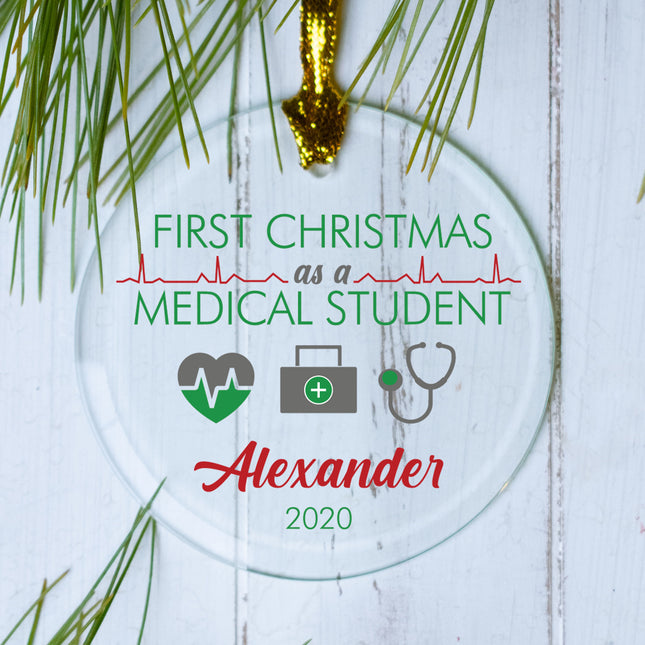engraved personalized med student christmas ornament – Christmas ornament, holiday tree decoration or gift
