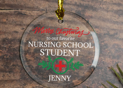 holiday personalized nursing student christmas ornament – Christmas ornament, holiday tree decoration or gift