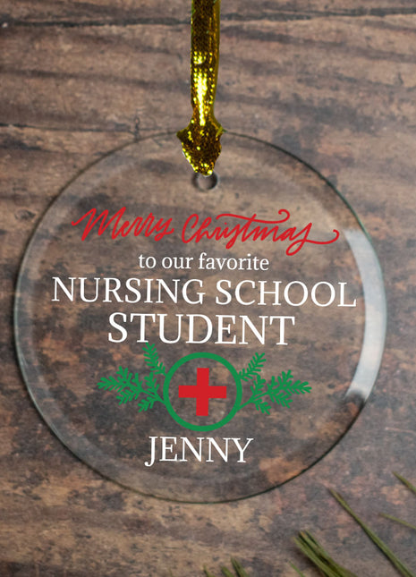 Personalized Nursing Student Christmas Ornament by ORNAMENT SHOP EXCLUSIVE Personalized Glass Ornament