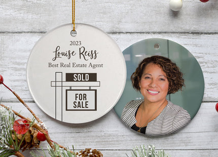 engraved personalized best realtor house christmas ornament – Christmas ornament, holiday tree decoration or gift