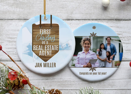 holiday personalized real estate christmas ornament – Christmas ornament, holiday tree decoration or gift