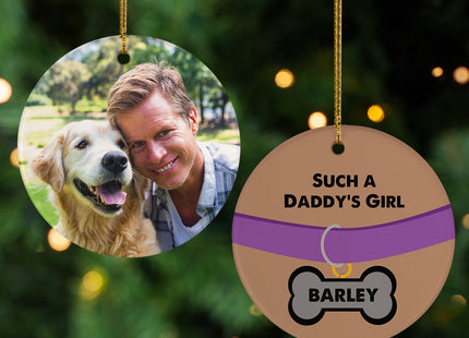 decorative personalized daddy's girl christmas ornament – Christmas ornament, holiday tree decoration or gift