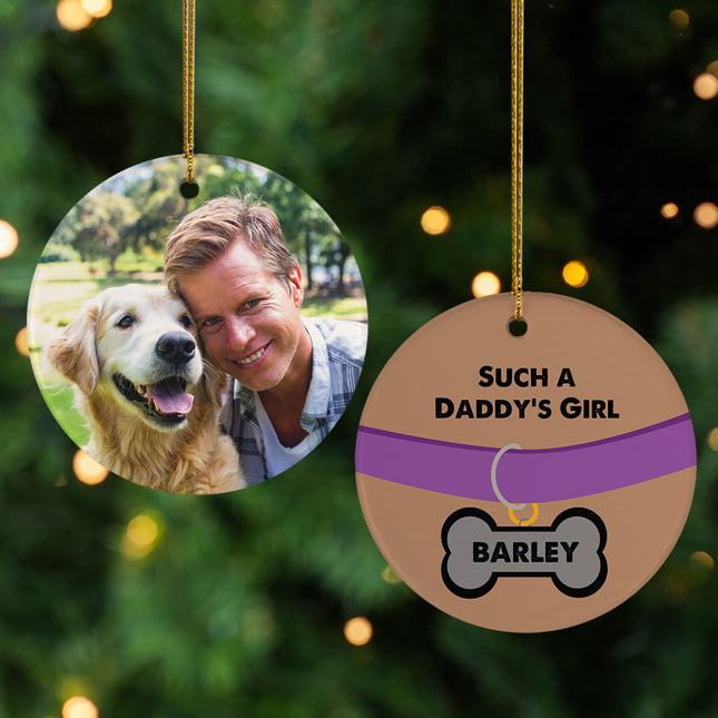 decorative personalized daddy's girl christmas ornament – Christmas ornament, holiday tree decoration or gift