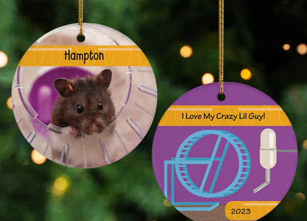 holiday personalized hamster christmas ornament – Christmas ornament, holiday tree decoration or gift