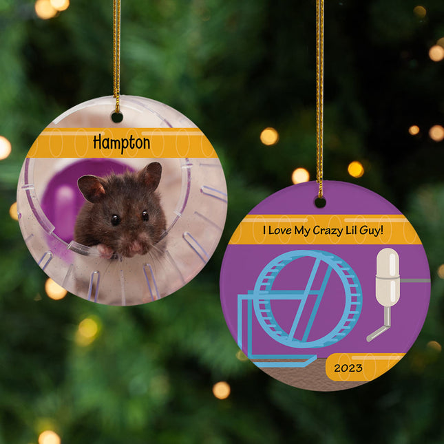 holiday personalized hamster christmas ornament – Christmas ornament, holiday tree decoration or gift