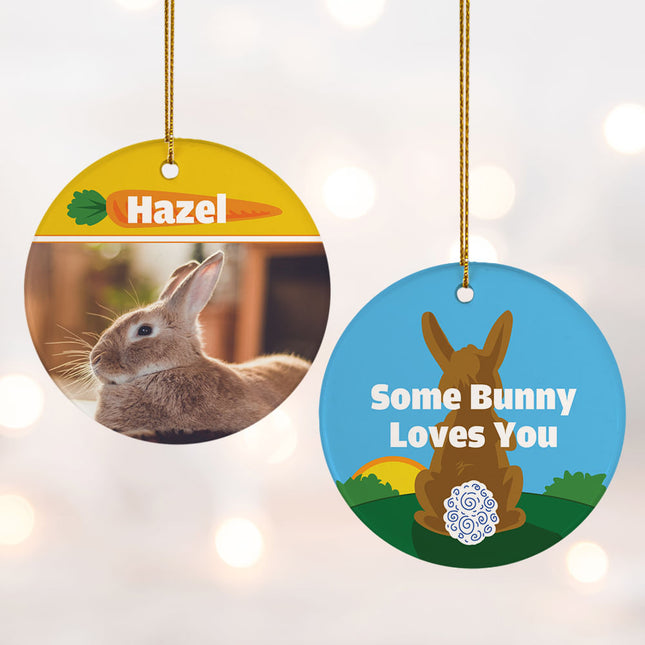 decorative personalized bunny rabbit christmas ornament – Christmas ornament, holiday tree decoration or gift