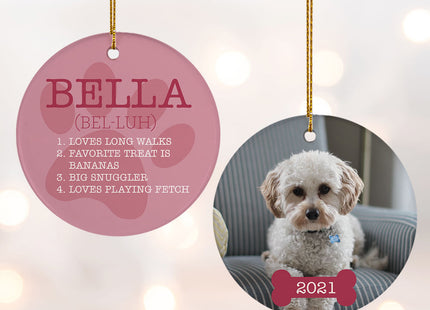 decorative personalized all about pet christmas ornament – Christmas ornament, holiday tree decoration or gift