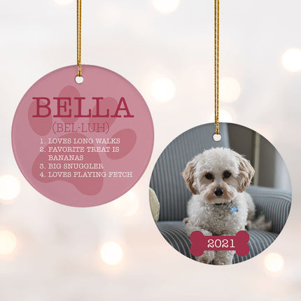 decorative personalized all about pet christmas ornament – Christmas ornament, holiday tree decoration or gift