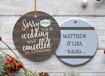 decorative personalized cancelled wedding christmas ornament – Christmas ornament, holiday tree decoration or gift