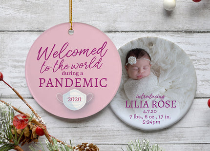 engraved personalized baby girl photo christmas ornament – Christmas ornament, holiday tree decoration or gift