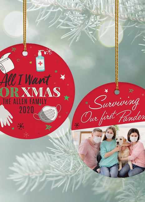 All I Want for Personalized Ceramic Round Ornament - ORNAMENT EXCLUSIVE Personalized Ornament