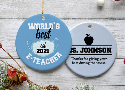 decorative personalized e-teacher appreciation christmas ornament – Christmas ornament, holiday tree decoration or gift