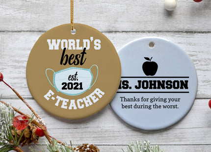 personalized personalized e-teacher appreciation christmas ornament – Christmas ornament, holiday tree decoration or gift