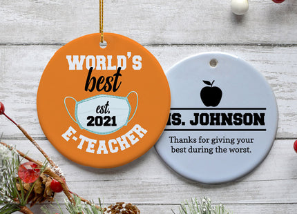 decorative personalized e-teacher appreciation christmas ornament – Christmas ornament, holiday tree decoration or gift