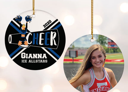 custom personalized cheer photo christmas ornament – Christmas ornament, holiday tree decoration or gift