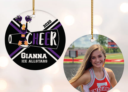 holiday personalized cheer photo christmas ornament – Christmas ornament, holiday tree decoration or gift