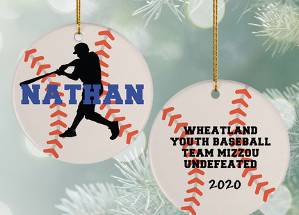 custom personalized baseball christmas ornament – Christmas ornament, holiday tree decoration or gift