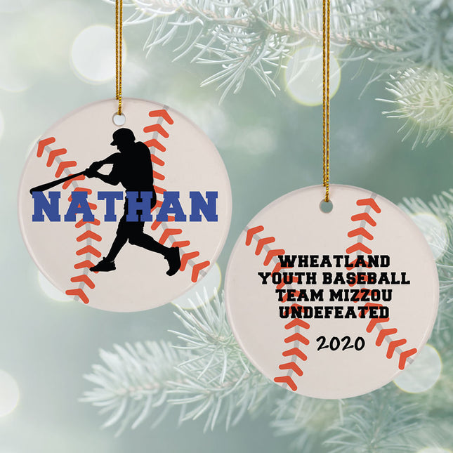 custom personalized baseball christmas ornament – Christmas ornament, holiday tree decoration or gift