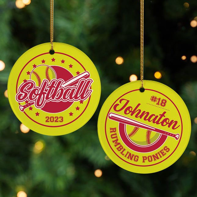 personalized personalized softball christmas ornament – Christmas ornament, holiday tree decoration or gift