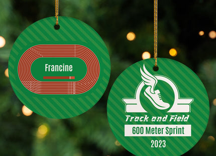 keepsake personalized track and field christmas ornament – Christmas ornament, holiday tree decoration or gift