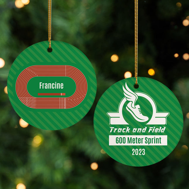 keepsake personalized track and field christmas ornament – Christmas ornament, holiday tree decoration or gift