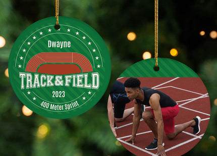 personalized personalized track and field photo christmas ornament – Christmas ornament, holiday tree decoration or gift