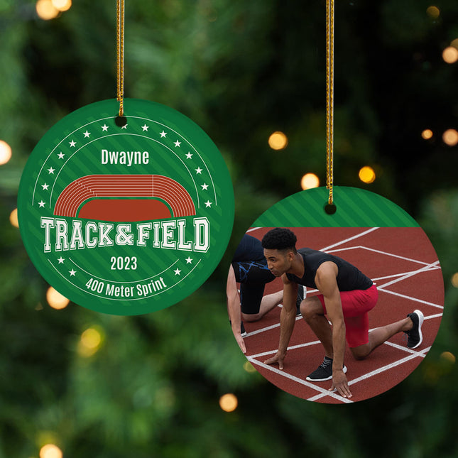personalized personalized track and field photo christmas ornament – Christmas ornament, holiday tree decoration or gift