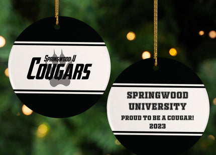 engraved personalized college christmas ornament – Christmas ornament, holiday tree decoration or gift