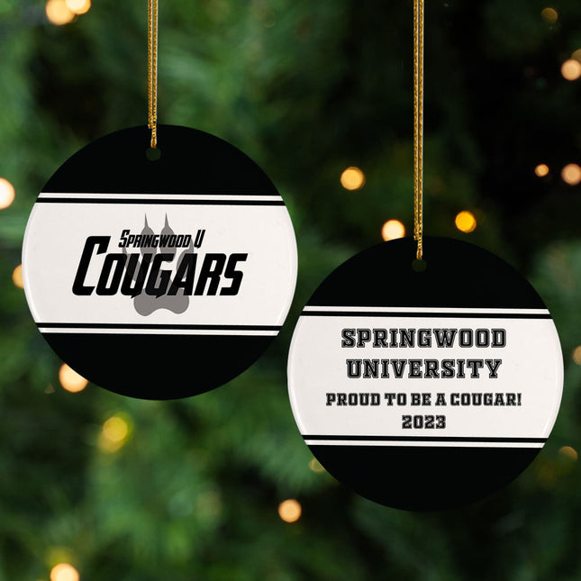 engraved personalized college christmas ornament – Christmas ornament, holiday tree decoration or gift