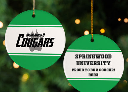 holiday personalized college christmas ornament – Christmas ornament, holiday tree decoration or gift