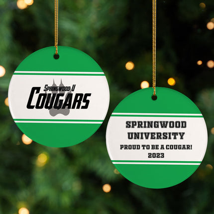 holiday personalized college christmas ornament – Christmas ornament, holiday tree decoration or gift
