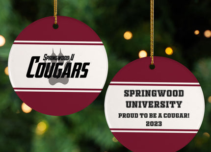 decorative personalized college christmas ornament – Christmas ornament, holiday tree decoration or gift