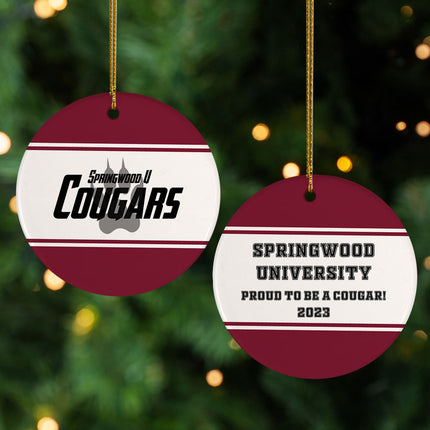 decorative personalized college christmas ornament – Christmas ornament, holiday tree decoration or gift