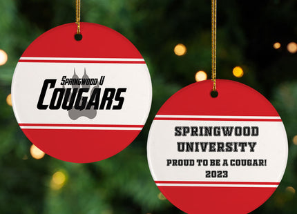 custom personalized college christmas ornament – Christmas ornament, holiday tree decoration or gift