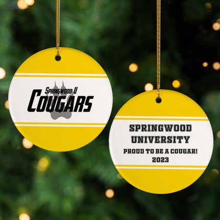 engraved personalized college christmas ornament – Christmas ornament, holiday tree decoration or gift