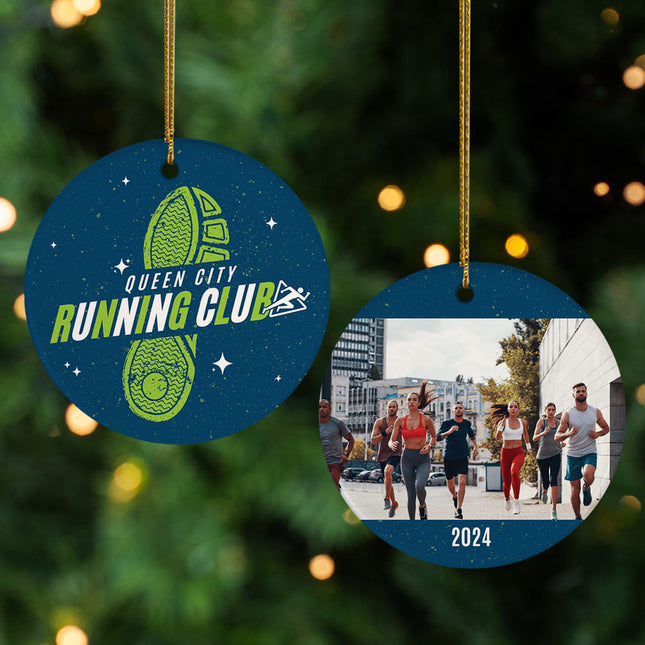 decorative personalized running club christmas ornament – Christmas ornament, holiday tree decoration or gift