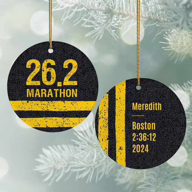 personalized personalized marathon christmas ornament – Christmas ornament, holiday tree decoration or gift