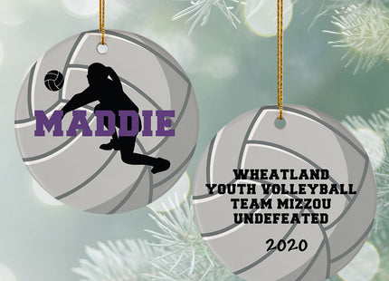 decorative personalized volleyball christmas ornament – Christmas ornament, holiday tree decoration or gift