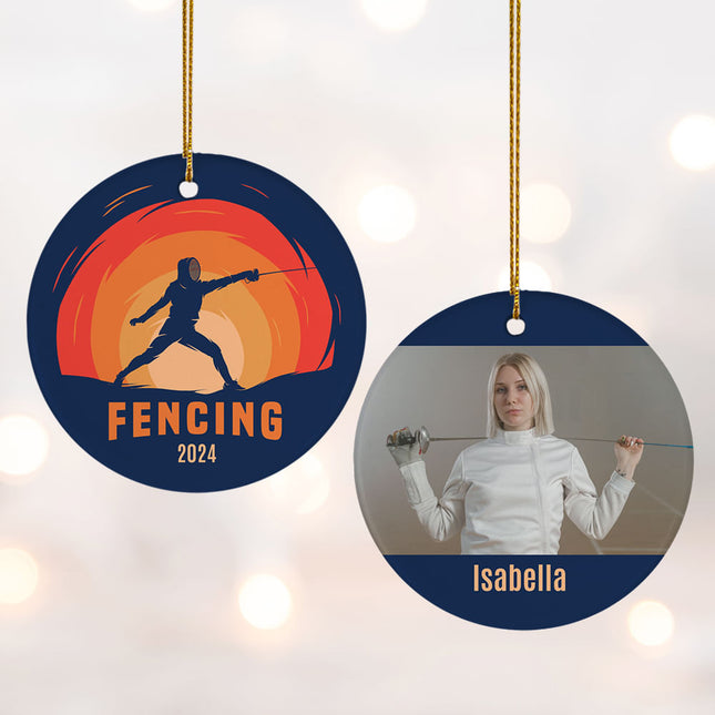 personalized personalized fencing christmas ornament – Christmas ornament, holiday tree decoration or gift