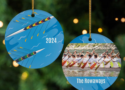engraved personalized rowing christmas ornament – Christmas ornament, holiday tree decoration or gift