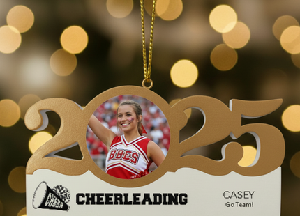 Personalized Dated Cheerleading Ornament
