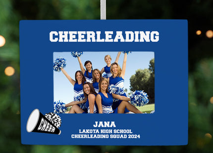 engraved personalized cheerleading picture frame christmas ornament – Christmas ornament, holiday tree decoration or gift