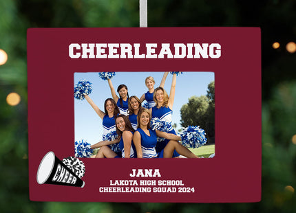 custom personalized cheerleading picture frame christmas ornament – Christmas ornament, holiday tree decoration or gift