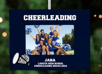 engraved personalized cheerleading picture frame christmas ornament – Christmas ornament, holiday tree decoration or gift