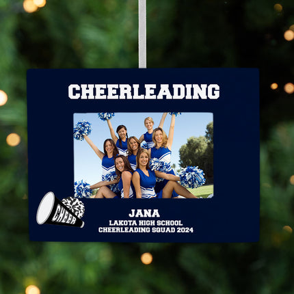 engraved personalized cheerleading picture frame christmas ornament – Christmas ornament, holiday tree decoration or gift