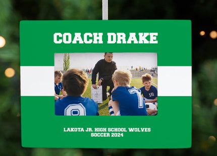 decorative personalized coach picture frame christmas ornament – Christmas ornament, holiday tree decoration or gift