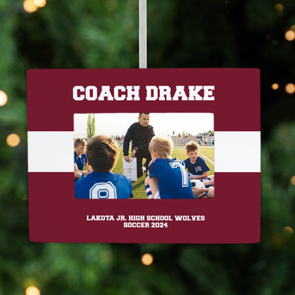 custom personalized coach picture frame christmas ornament – Christmas ornament, holiday tree decoration or gift