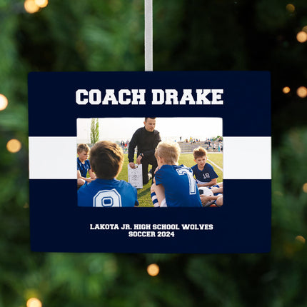 engraved personalized coach picture frame christmas ornament – Christmas ornament, holiday tree decoration or gift