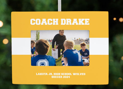 engraved personalized coach picture frame christmas ornament – Christmas ornament, holiday tree decoration or gift