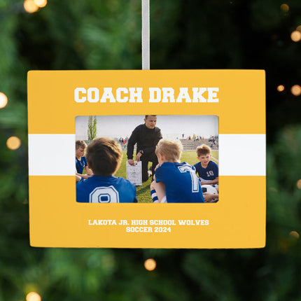engraved personalized coach picture frame christmas ornament – Christmas ornament, holiday tree decoration or gift